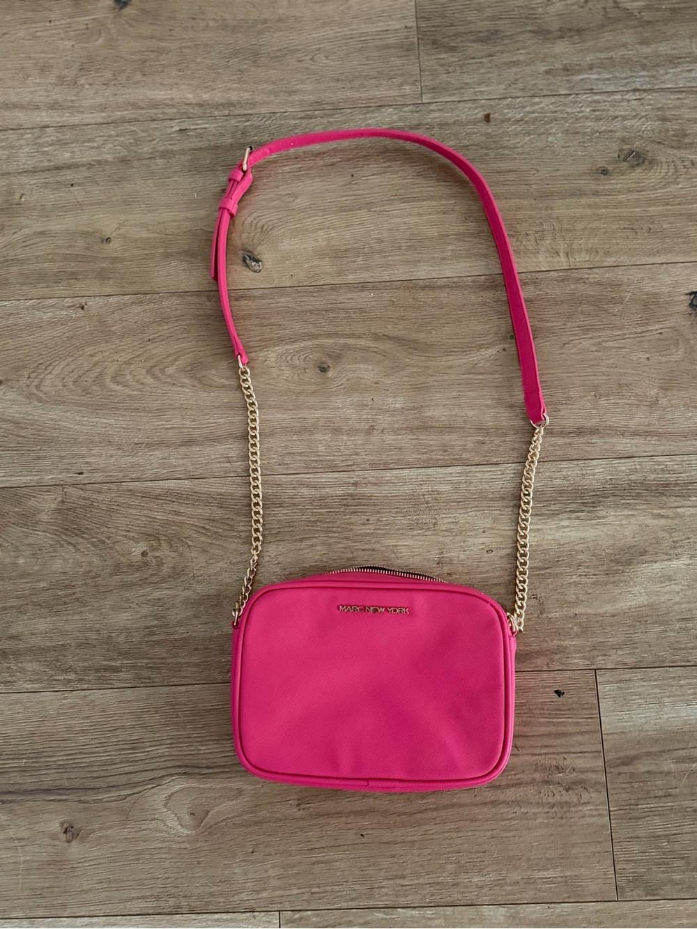Marc New York Hot Pink Crossbody Bag with Gold Chain